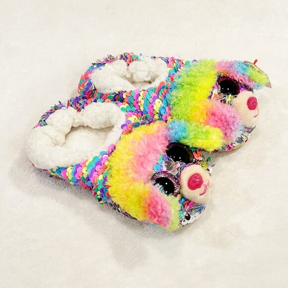 TY Beanie Babies Sequin Poodle Rainbow Slippers sz 11-13 - Picture 5 of 7
